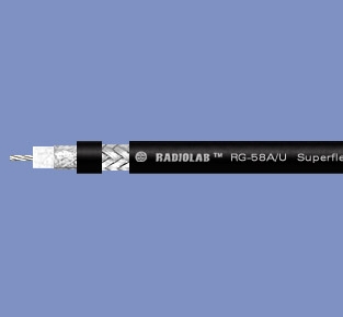 RG-58A/U PVC (black) кабель витая жила roll 100m